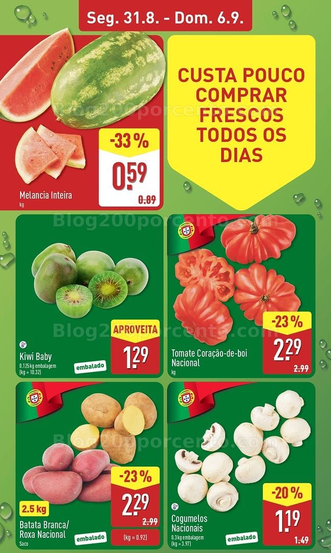 Antevisão Folheto ALDI Frescos da Semana Promoções de 31 agosto a 6 setembro